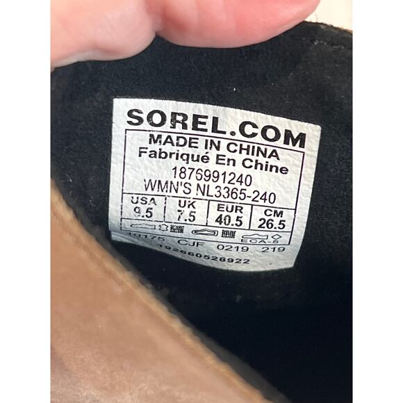 Sorel Women's Joan of Arctic Wedge II Tan Zip Ankle Booties Women's Size 9.5 - Picture 7 of 10